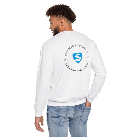 Unisex White SWEAT440 Drop Shoulder Sweatshirt